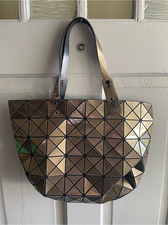 Issey Miyake Handbags - BAOBAO Issey Miyake Geometric Metallic Bronze Prism Tote Bag - Women’s Handbag